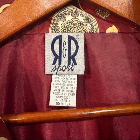 Floral Burgundy  Vintage Jacket - Picture 3 of 4